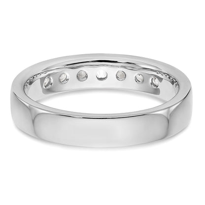 14K Weißgold Ehering mit 7 Diamanten in Kanalfassung