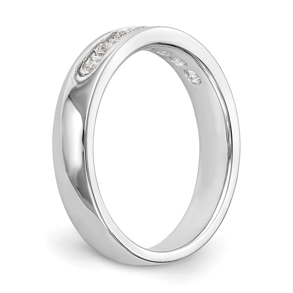 14K Weißgold Ring mit 7 rund geschliffenen Diamanten, 0,375 ct., in Kanalfassung
