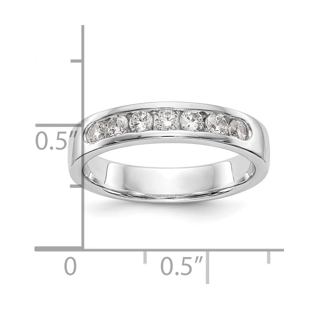 14K Weißgold Ring mit 7 rund geschliffenen Diamanten, 0,375 ct., in Kanalfassung