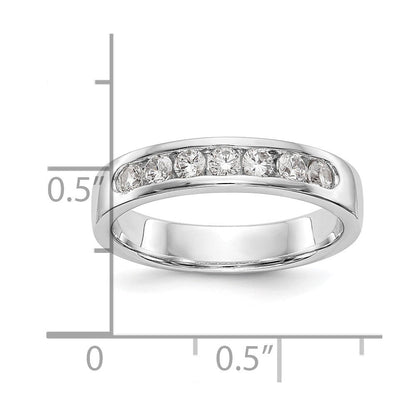 14K Weißgold Ring mit 7 rund geschliffenen Diamanten, 0,375 ct., in Kanalfassung
