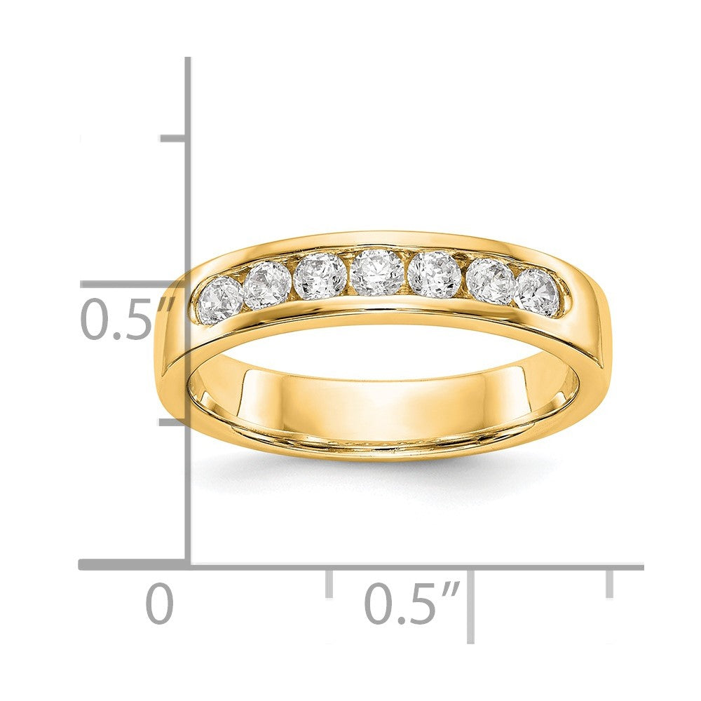 14K Gelbgold Ring mit 7 Diamanten in Kanalfassung