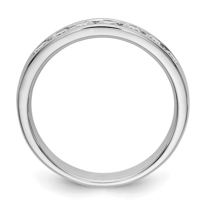 14K Weißgold Ring mit 7 Steinen und 0,5K runden Diamanten in Kanalfassung