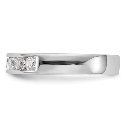 14K Weißgold Ring mit 7 Steinen und 0,5K runden Diamanten in Kanalfassung