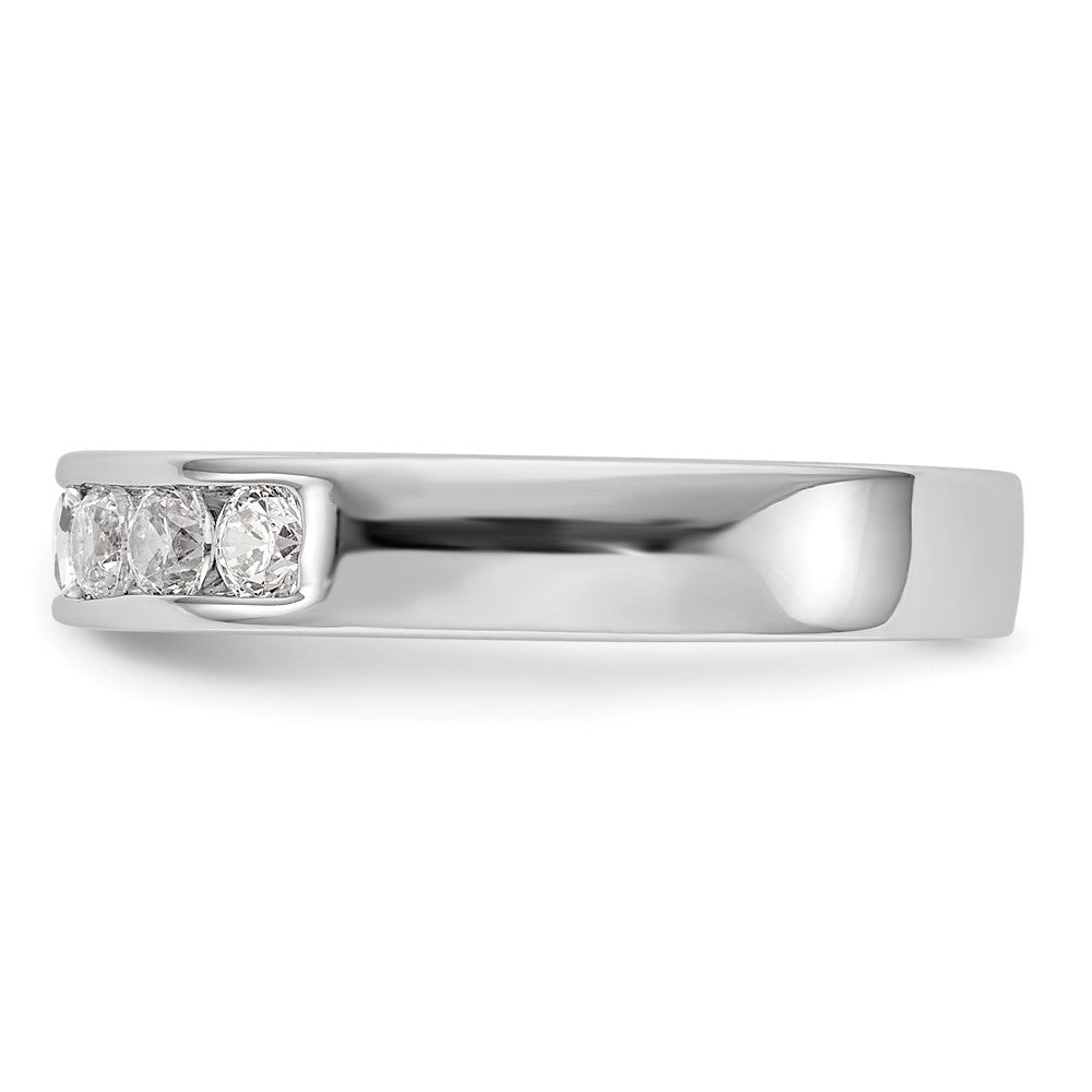 Ehering aus 14K Weißgold mit 7 natürlichen Diamanten in Kanalfassung