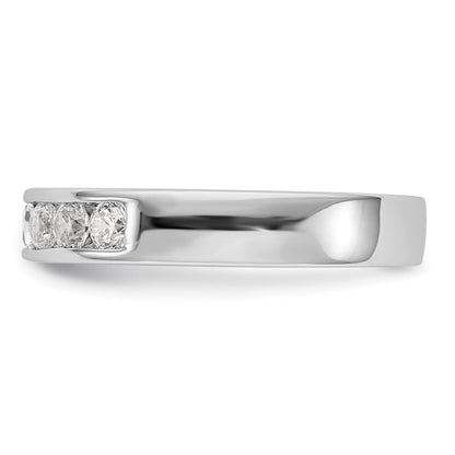 Ehering aus 14K Weißgold mit 7 natürlichen Diamanten in Kanalfassung