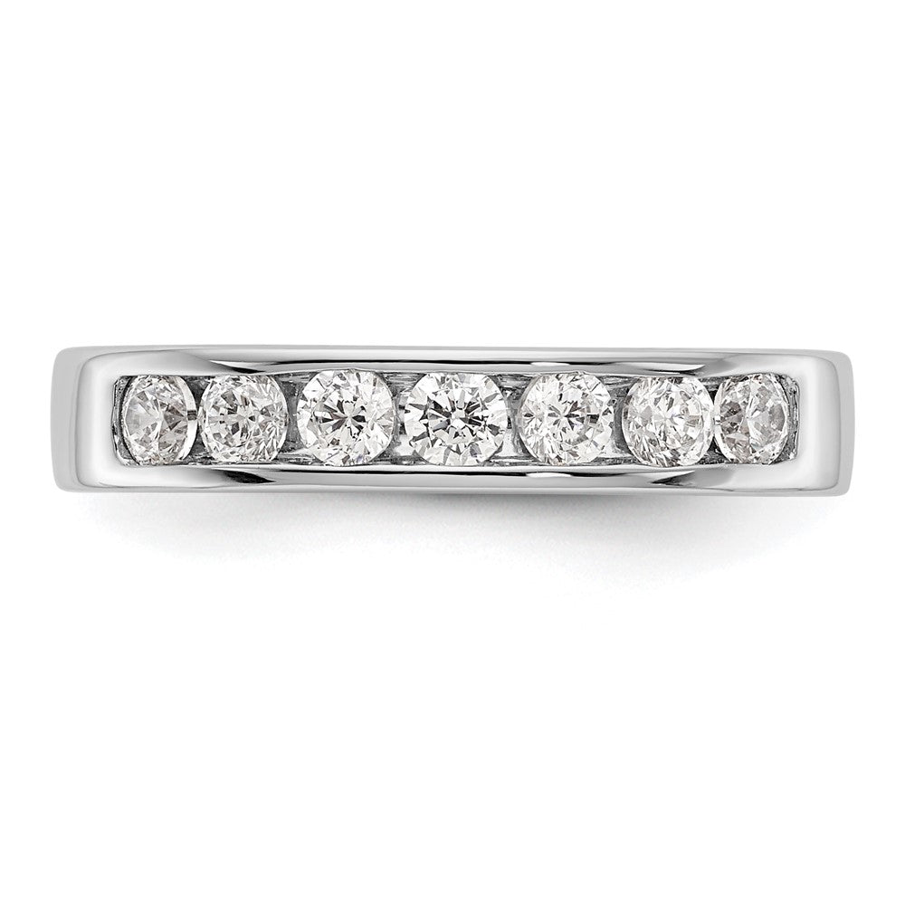 Ehering aus 14K Weißgold mit 7 natürlichen Diamanten in Kanalfassung