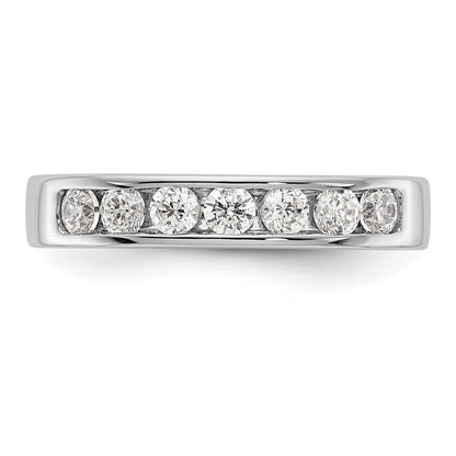 Ehering aus 14K Weißgold mit 7 natürlichen Diamanten in Kanalfassung