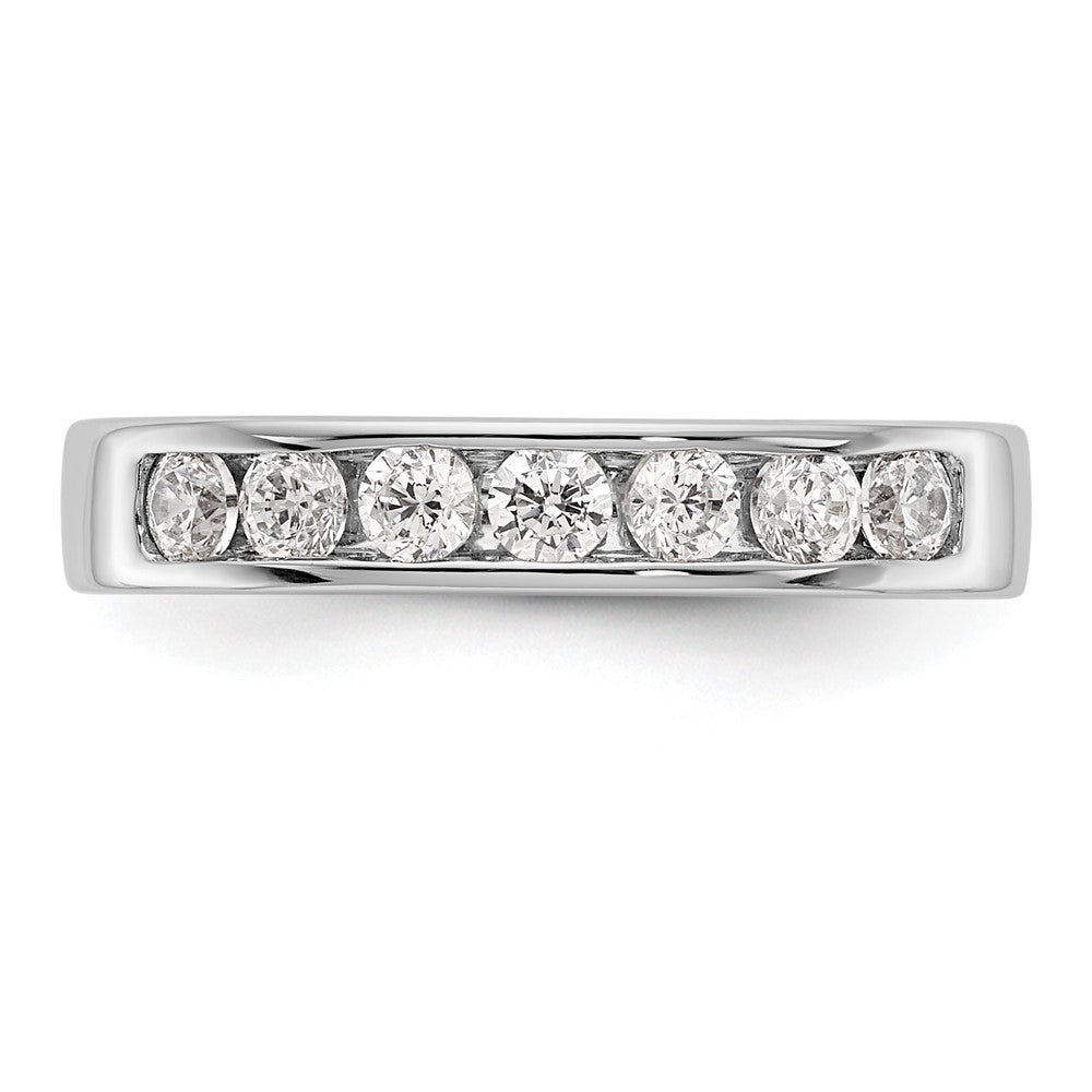 14K Weißgold Ring mit 7 Steinen und 0,5K runden Diamanten in Kanalfassung