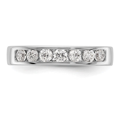 14K Weißgold Ring mit 7 Steinen und 0,5K runden Diamanten in Kanalfassung