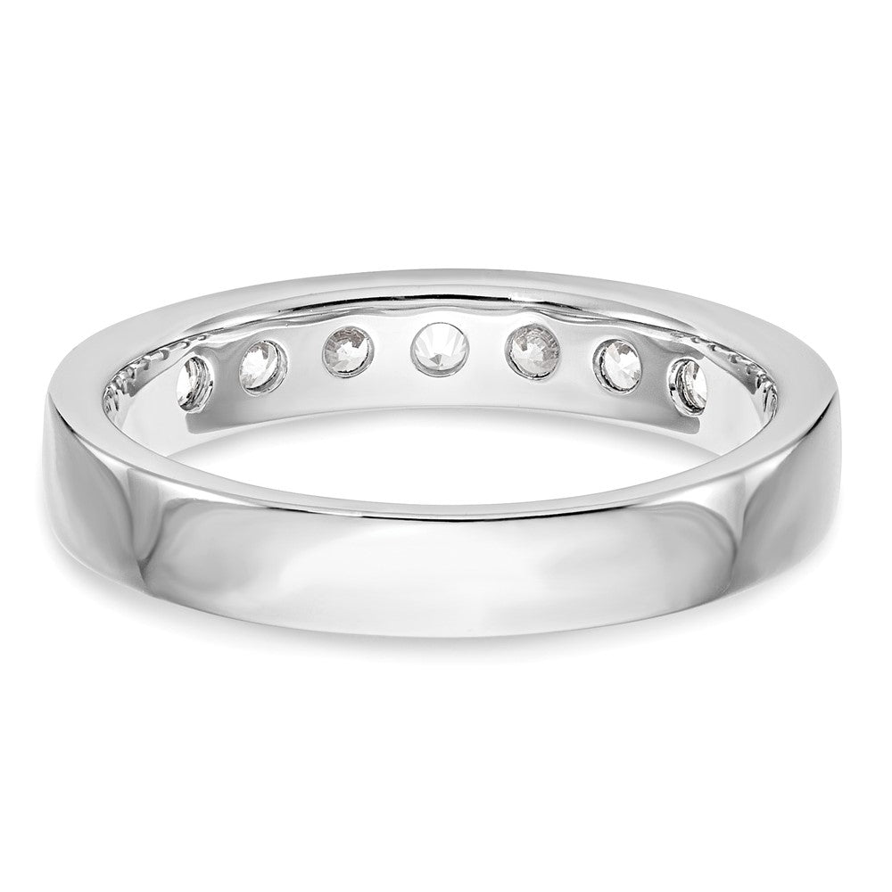 14K Weißgold 7 Stein Diamant Kanalfassung Ring