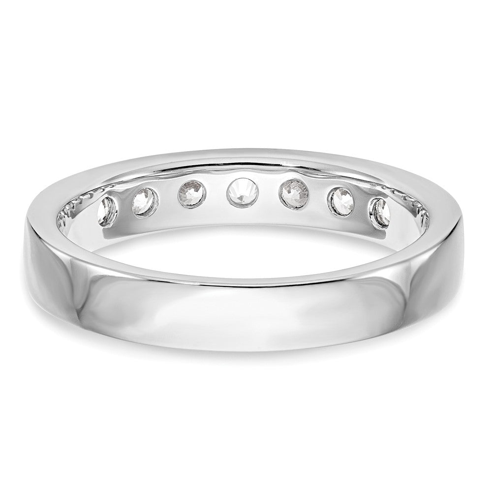 Ehering aus 14K Weißgold mit 7 natürlichen Diamanten in Kanalfassung