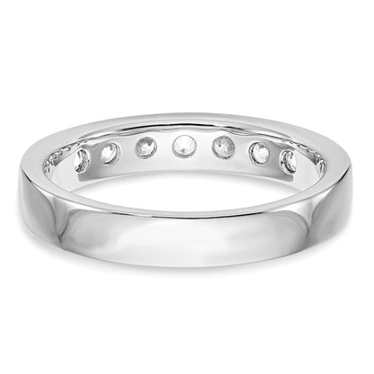 Ehering aus 14K Weißgold mit 7 natürlichen Diamanten in Kanalfassung