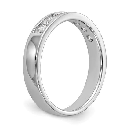 14K Weißgold Ring mit 7 Steinen und 0,5K runden Diamanten in Kanalfassung