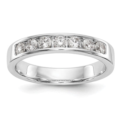 Ehering aus 14K Weißgold mit 7 natürlichen Diamanten in Kanalfassung