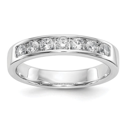 14K Weißgold 7 Stein Diamant Kanalfassung Ring