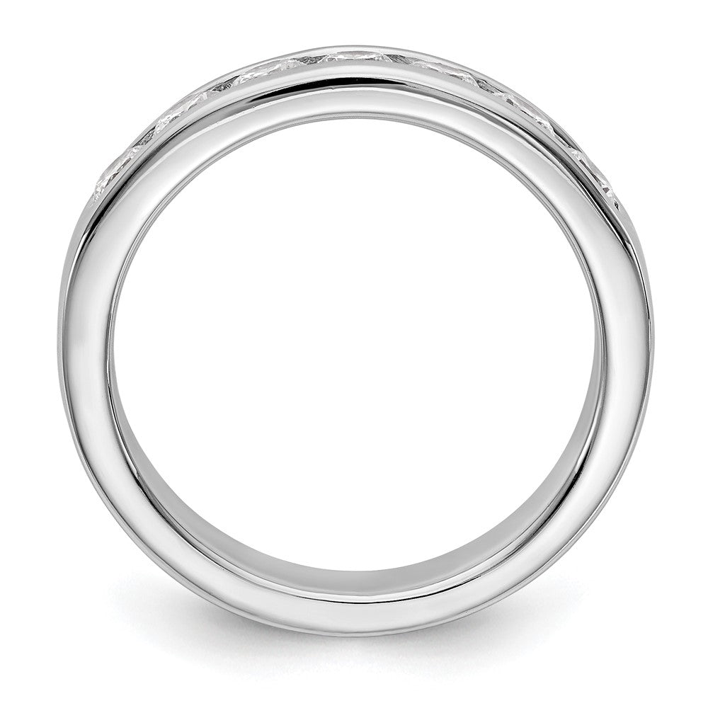 14K Weißgold Ehering mit 7 Diamanten in Kanalfassung, 0,721 ct Gesamtgewicht