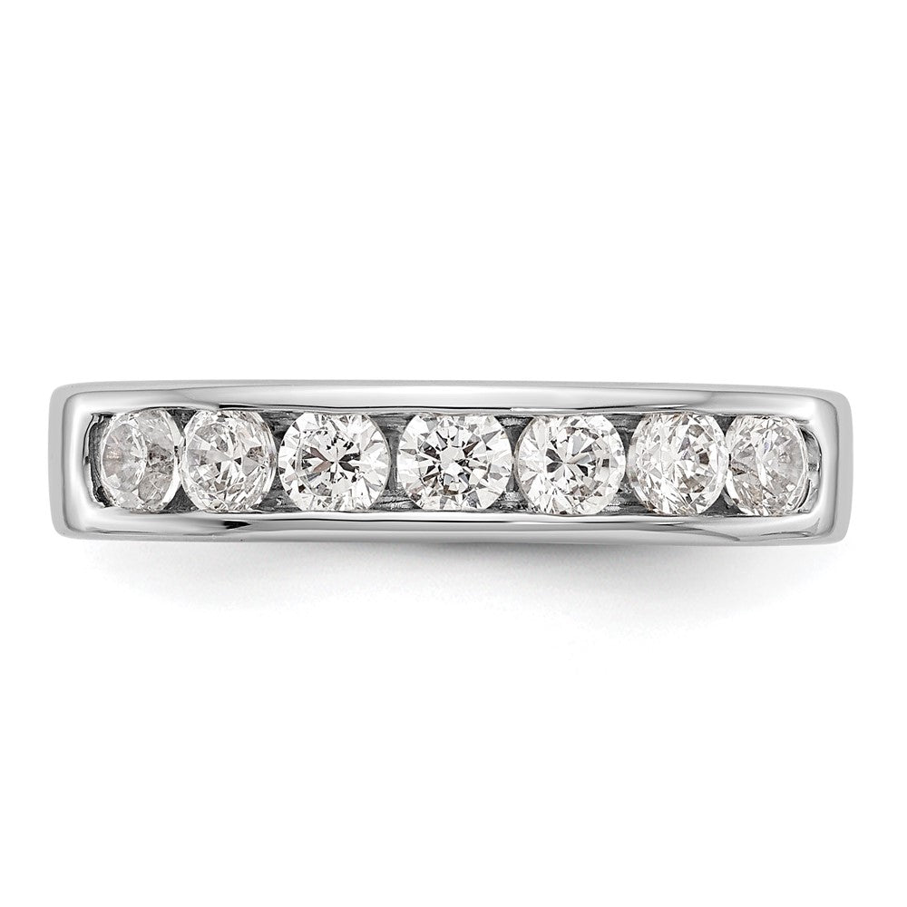 14K Weißgold Ehering mit 7 Diamanten in Kanalfassung, 0,721 ct Gesamtgewicht