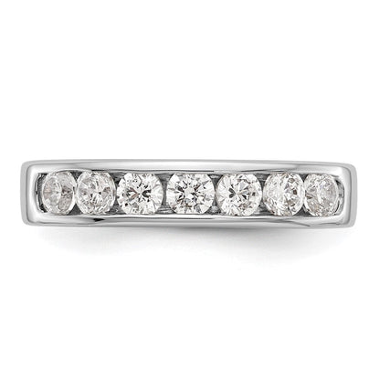 14K Weißgold Ehering mit 7 Diamanten in Kanalfassung, 0,721 ct Gesamtgewicht