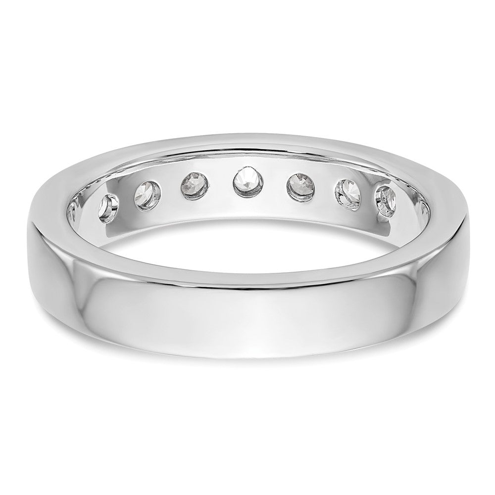 14K Weißgold Ehering mit 7 Diamanten in Kanalfassung, 0,721 ct Gesamtgewicht