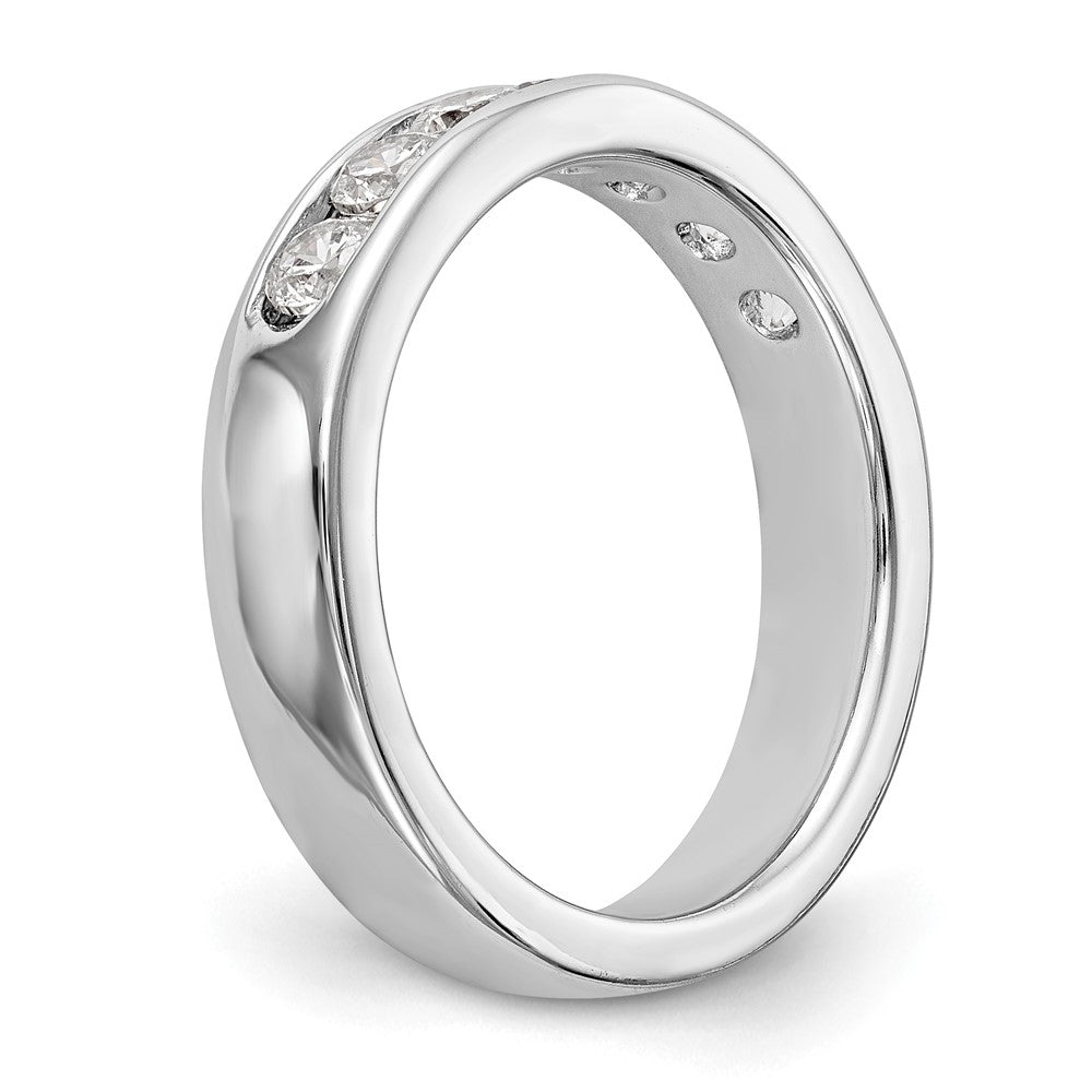 14K Weißgold Ehering mit 7 Diamanten in Kanalfassung, 0,721 ct Gesamtgewicht