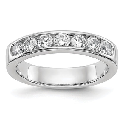 14K Weißgold Ehering mit 7 Diamanten in Kanalfassung, 0,721 ct Gesamtgewicht