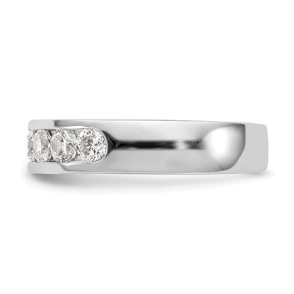14K Weißgold 7-stone 1 Karat Rund Diamant Komplett Kanalfassung Ehering Ring