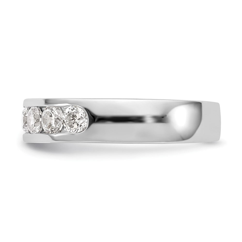 14K Weißgold 7-stone Echt Diamant Kanalfassung Ring
