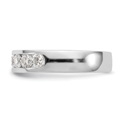 14K Weißgold 7-stone Echt Diamant Kanalfassung Ring