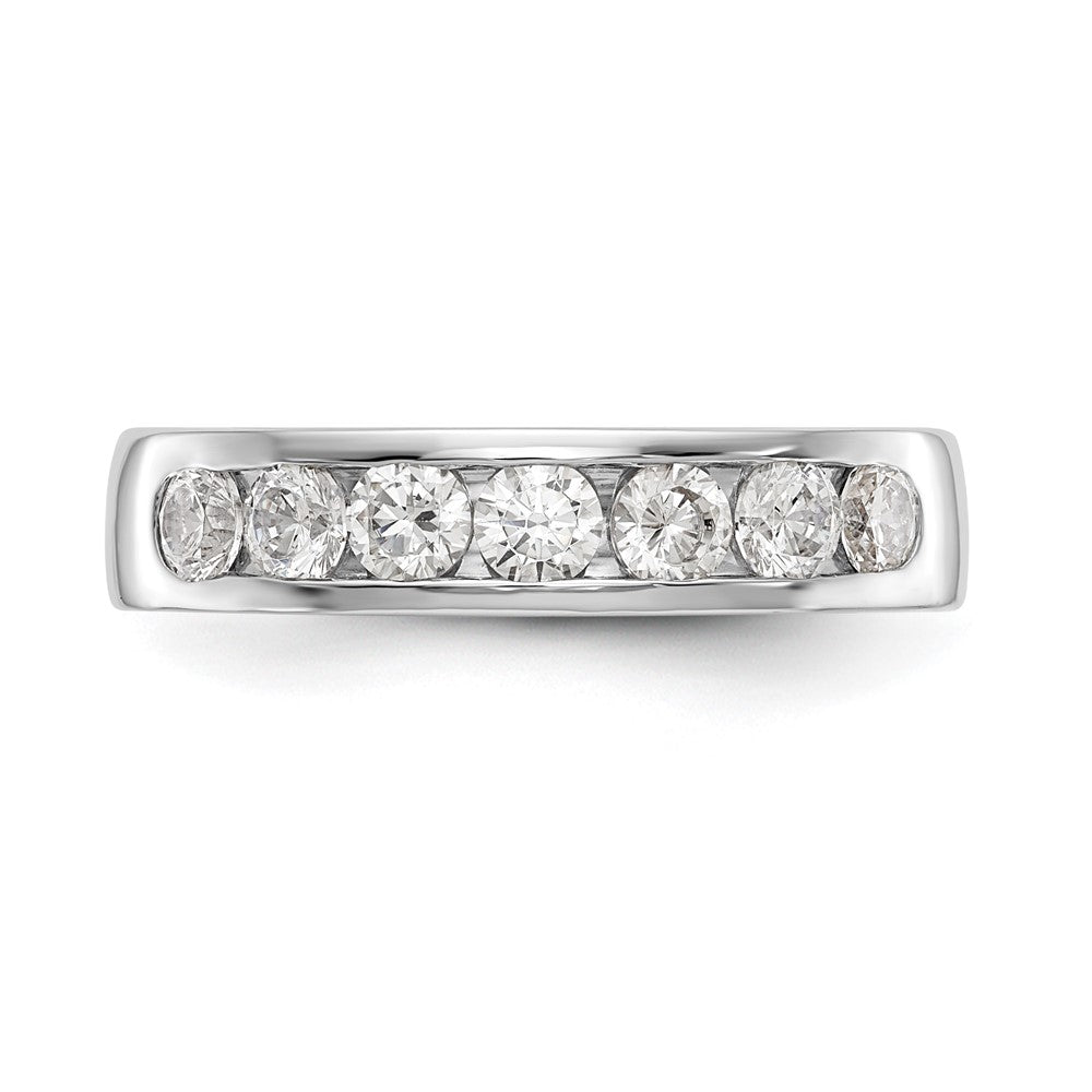 14K Weißgold 7-stone 1 Karat Rund Diamant Komplett Kanalfassung Ehering Ring