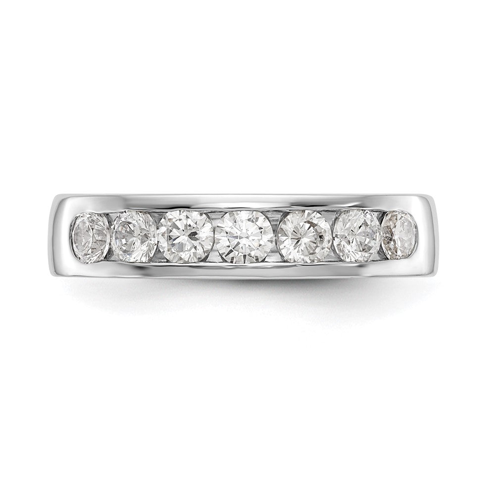 14K Weißgold 7-stone Echt Diamant Kanalfassung Ring