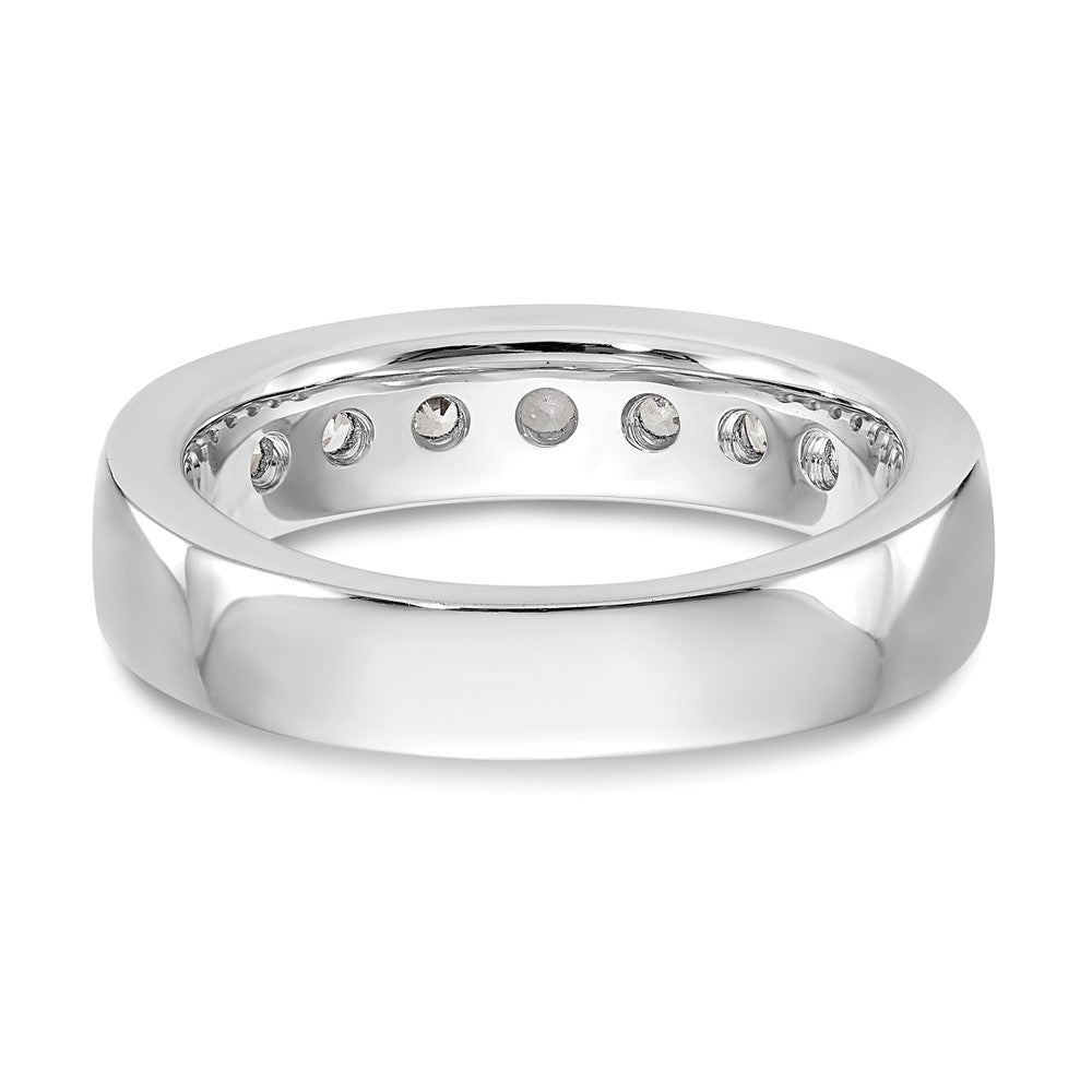 14K Weißgold 7-stone Echt Diamant Kanalfassung Ring