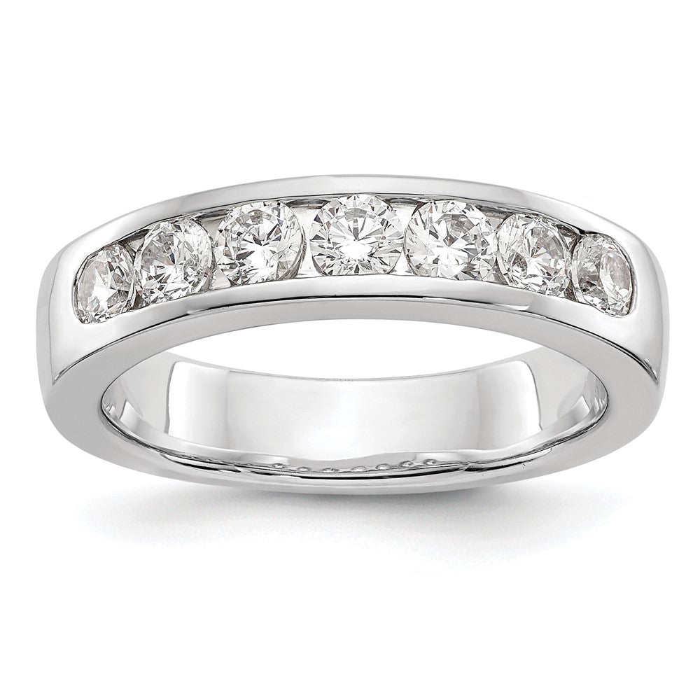 14K Weißgold 7-stone Echt Diamant Kanalfassung Ring