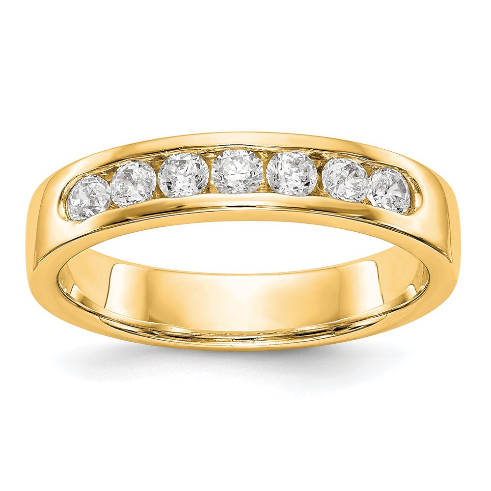 14K Gelbgold Ring mit 7 Diamanten in Kanalfassung