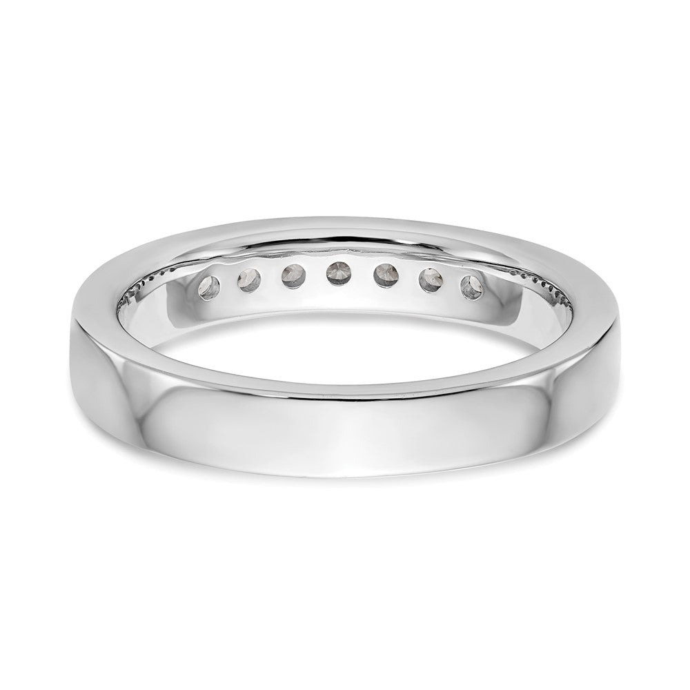 14K Weißgold Ehering mit 7 Diamanten in Kanalfassung