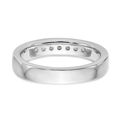 14K Weißgold Ehering mit 7 Diamanten in Kanalfassung