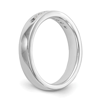 14K Weißgold Ehering mit 7 Diamanten in Kanalfassung