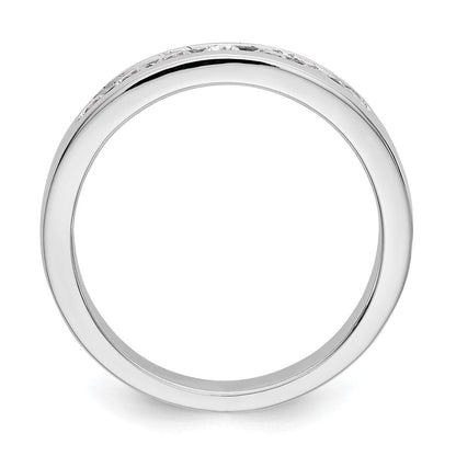 14K Weißgold Ring mit 7 Diamanten im Rundschliff, 0,33 ct., komplett Channel-Fassung