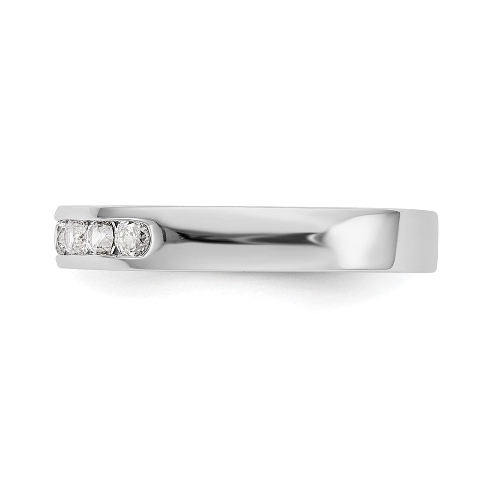 14K Weißgold Ring mit 7 Diamanten im Rundschliff, 0,33 ct., komplett Channel-Fassung