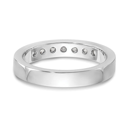 14K Weißgold Ehering mit 7 natürlichen Diamanten in Kanalfassung