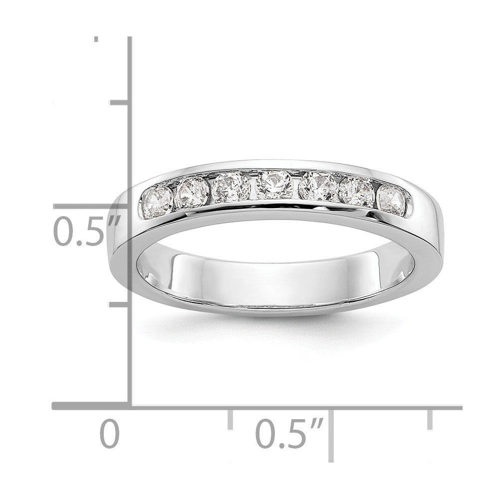 14K Weißgold Ring mit 7 Diamanten im Rundschliff, 0,33 ct., komplett Channel-Fassung