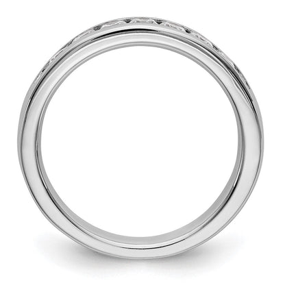 14K Weißgold Ehering mit 7 Diamanten in Kanalfassung, 0,49 ct. Gesamtgewicht
