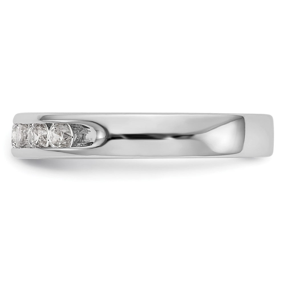14K Weißgold Ehering mit 7 Diamanten in Kanalfassung, 0,49 ct. Gesamtgewicht