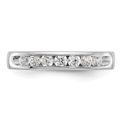 14K Weißgold Ehering mit 7 Diamanten in Kanalfassung, 0,49 ct. Gesamtgewicht
