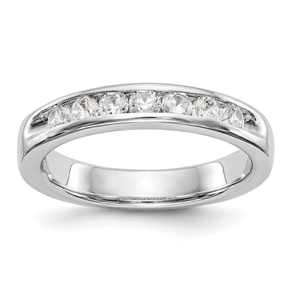 14K Weißgold Ehering mit 7 Diamanten in Kanalfassung, 0,49 ct. Gesamtgewicht