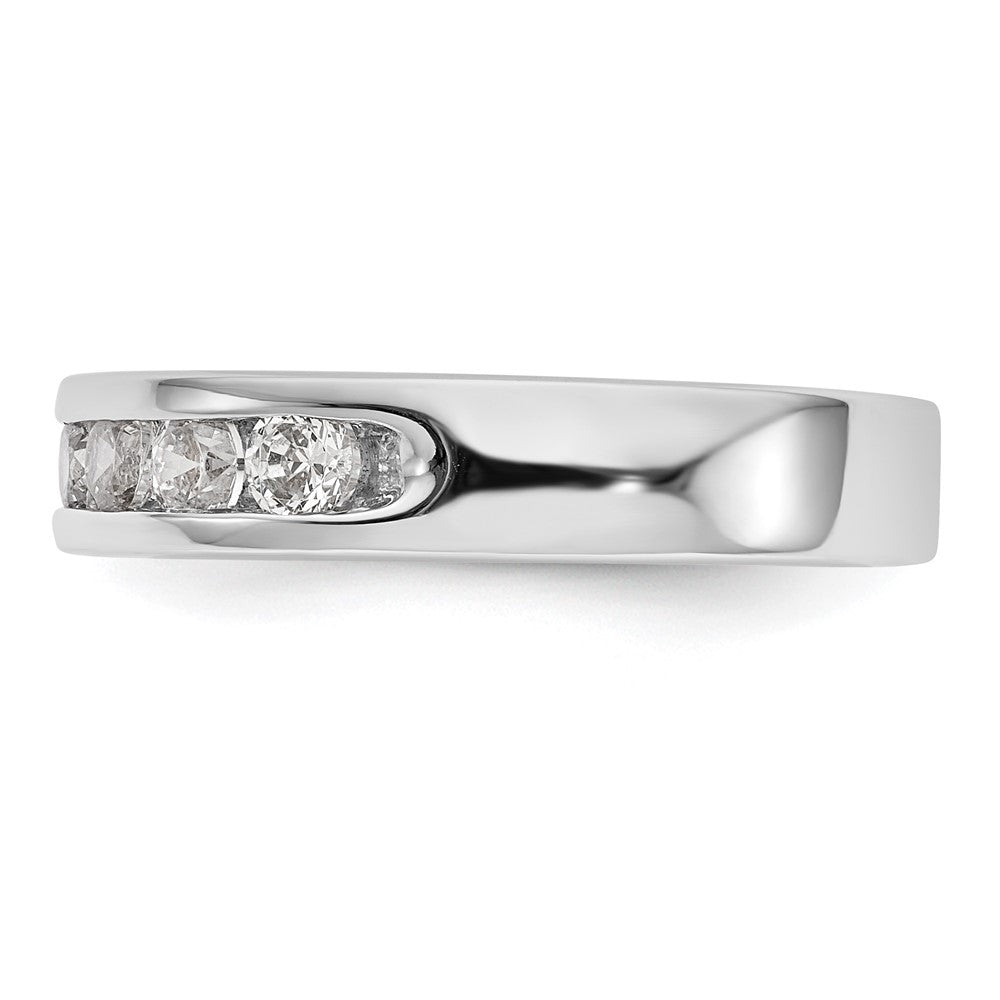 14K Weißgold Ring mit 7 Diamanten, rund, 0,75 ct., komplette Kanalfassung