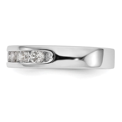 14K Weißgold Ring mit 7 Diamanten, rund, 0,75 ct., komplette Kanalfassung