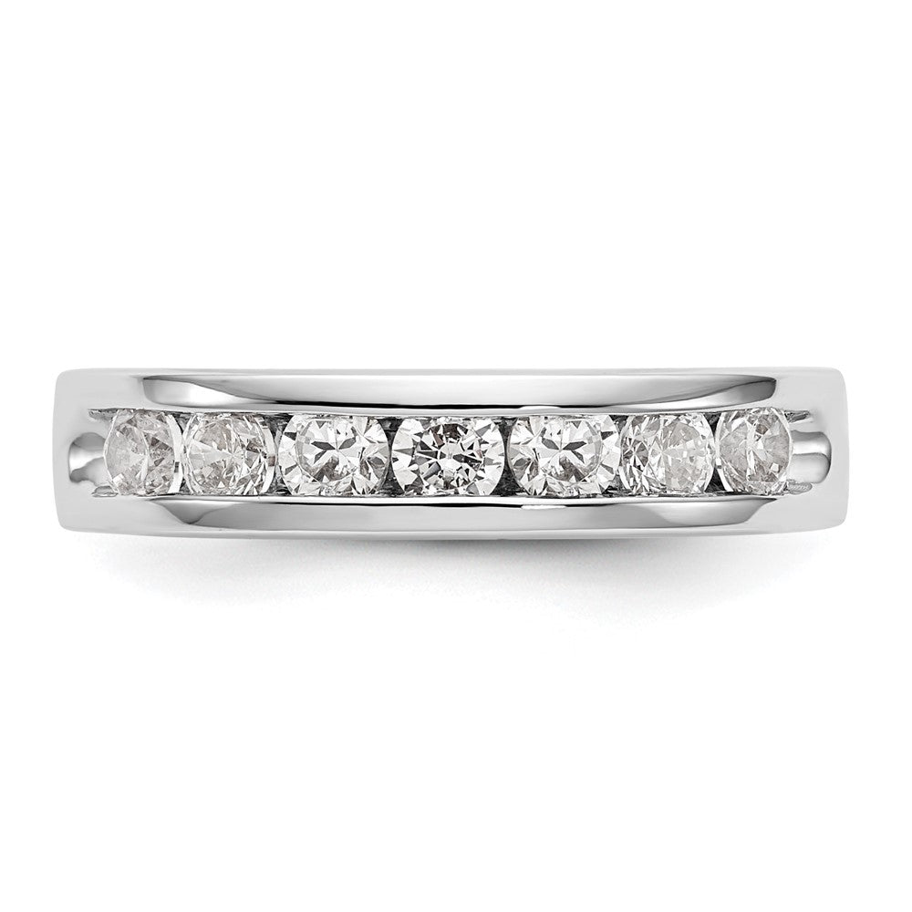 14K Weißgold Ring mit 7 Diamanten, rund, 0,75 ct., komplette Kanalfassung