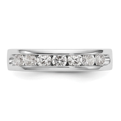 14K Weißgold Ring mit 7 Diamanten, rund, 0,75 ct., komplette Kanalfassung