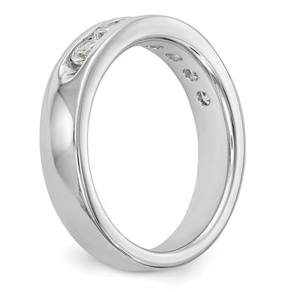 14K Weißgold Ehering mit 7 Diamanten in Kanalfassung