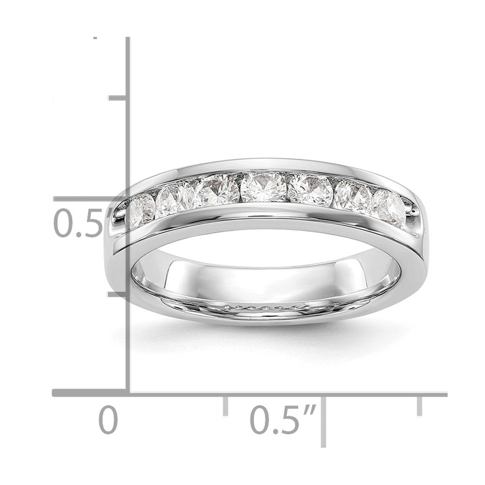 14K Weißgold Ehering mit 7 Diamanten in Kanalfassung